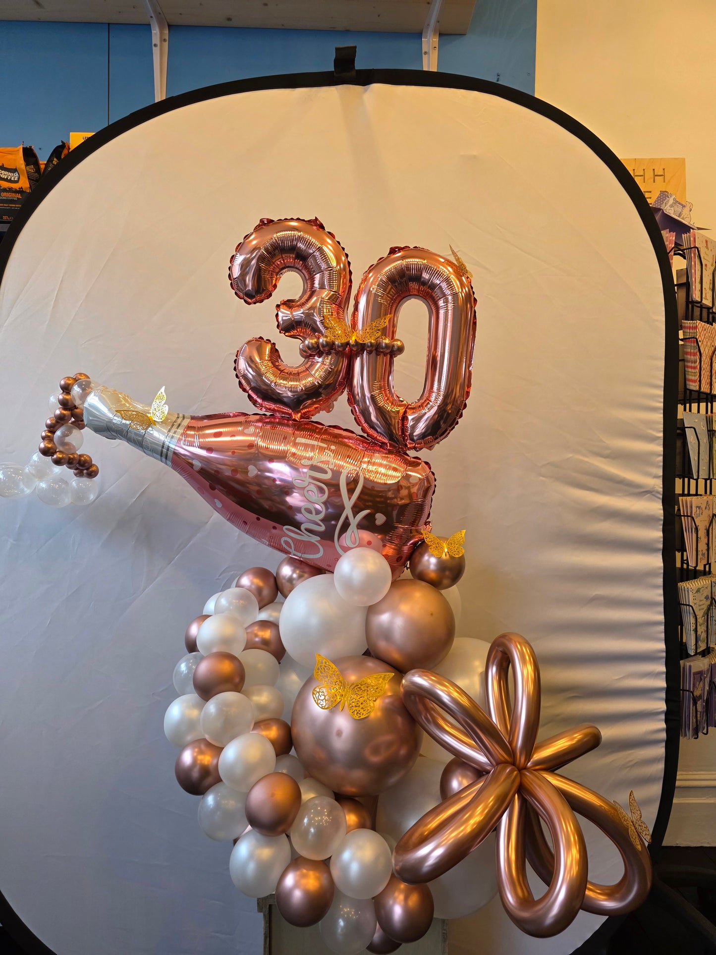 Rose Gold, pearl white celebration Display