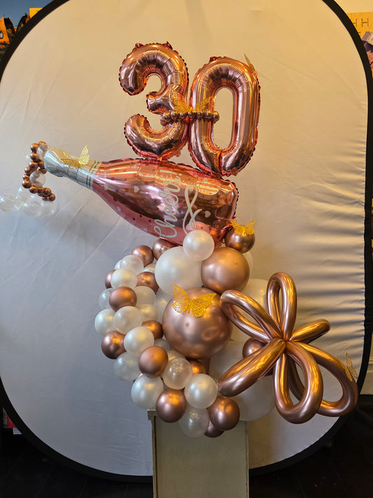 Rose Gold, pearl white celebration Display