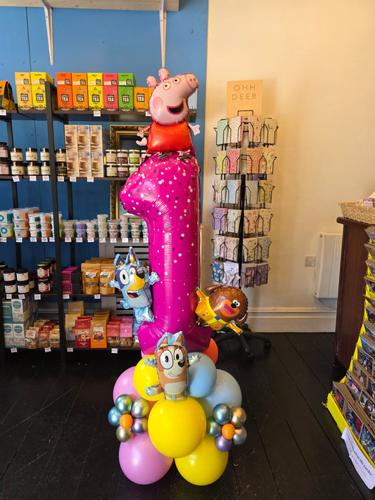 Bluey, Bingo, Hey Duggee & Peppa Pig Number Balloon Display
